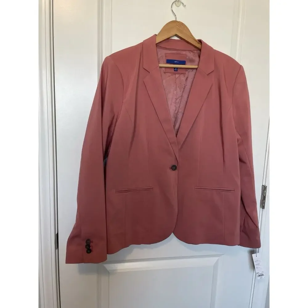 NWT Apt 9 Torie Blazer Jacket Stretch Office Workwear Business Sleek All Season - Picture 2 of 11